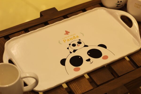 SET ROSA FRESAS Y PANDA 6 TAZAS CON CHAROL Y JARRA - Imagen 6