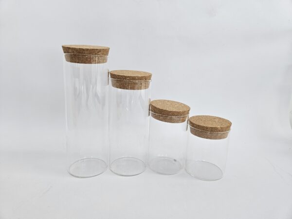 SET DE BOTELLAS DE VIDRIO TAPA PLANA 8.5*20 CM - 8.5*15 CM - 8.5*12 CM - 8.5*10 CM - Imagen 2