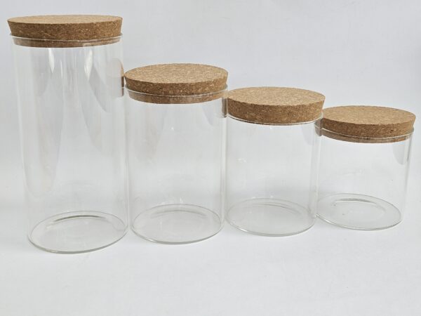 SET DE BOTELLAS DE VIDRIO TAPA PLANA 10*20 CM - 10*15 CM - 10*12 CM - 10*10 CM - Imagen 2