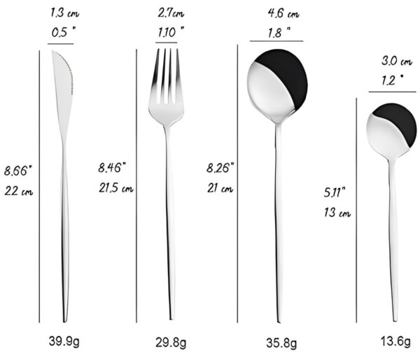 CUBIERTOS REDONDOS SET 24PCS PLATA - Imagen 4