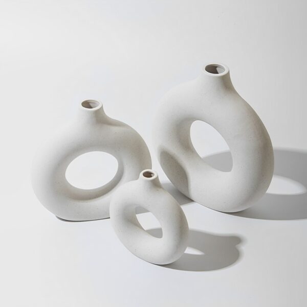 SET FLOREROS DE CERAMICA CON HUECO 3 PZAS - Imagen 2