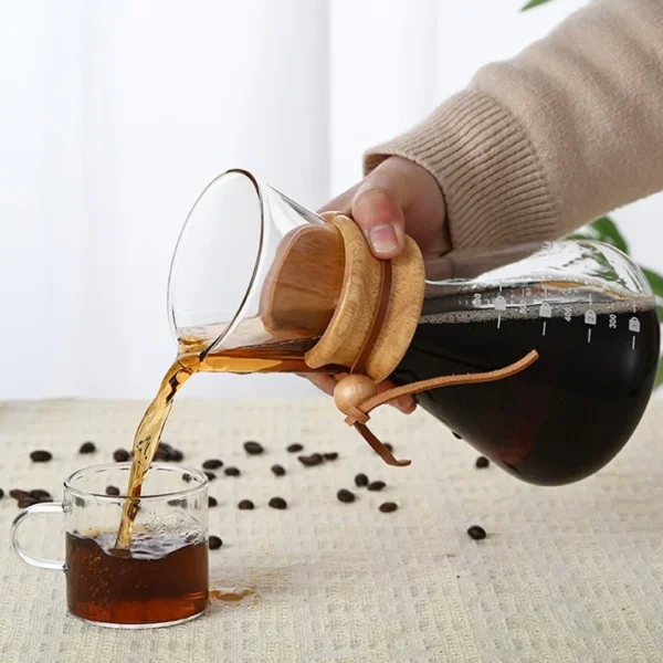 JARRA MADERA CON FILTRO DE CAFÉ 600ML