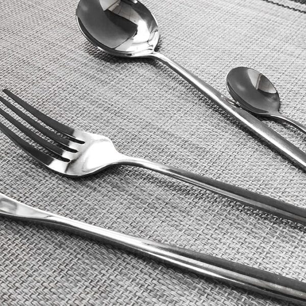 CUBIERTOS REDONDOS SET 24PCS PLATA - Imagen 2