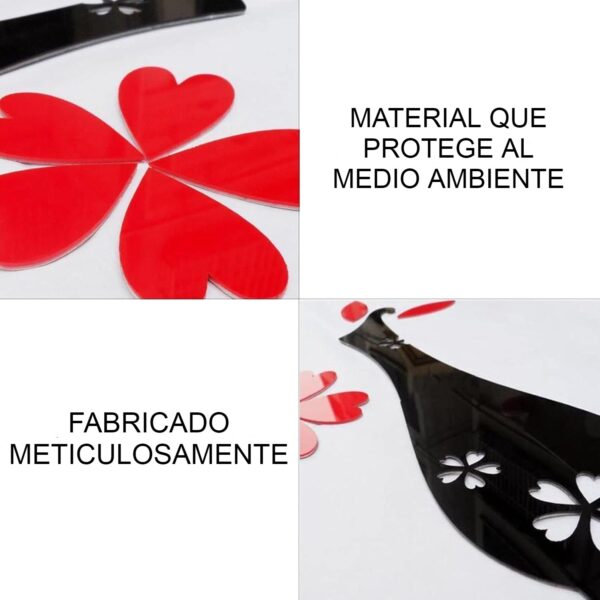 ADHESIVO FLORERO NEGRO/ROJO - Imagen 2