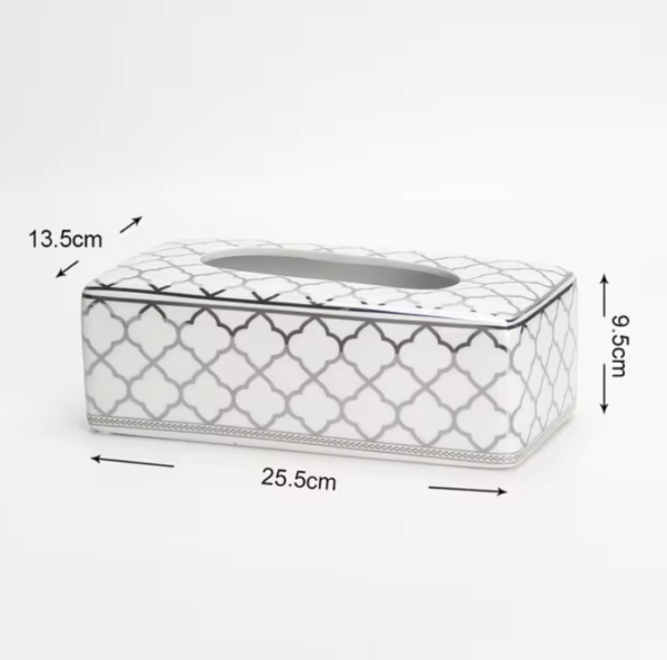 CAJA DE PAÑUELOS BLANCO DORADO - Imagen 2