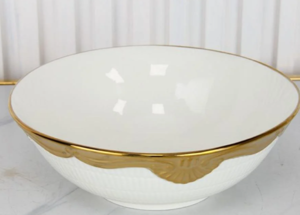 BOWL BLANCO CON DORADO 9 - Imagen 3