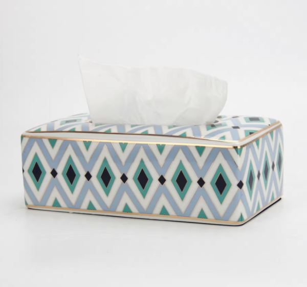 CAJA DE PAÑUELOS AZUL NEGRO