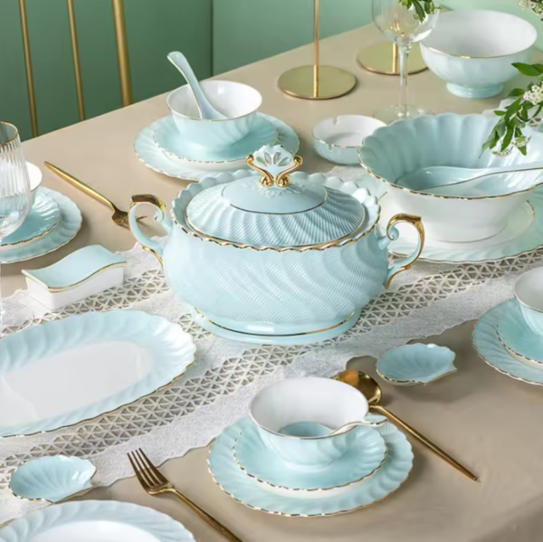 SET DE PORCELANA FINA 60PZ BLANCA