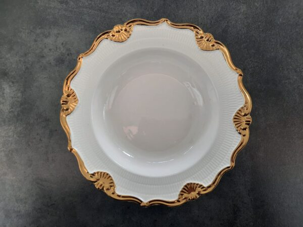 PLATO REDONDO BLANCO DORADO 8 - Imagen 3