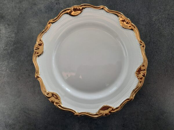 PLATO REDONDO BLANCO DORADO 10 - Imagen 3