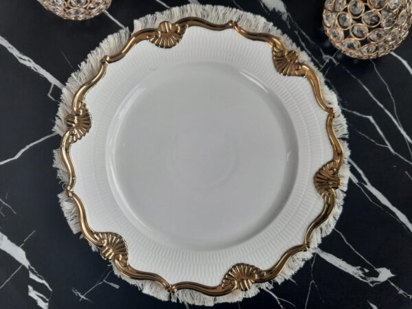 PLATO REDONDO BLANCO DORADO 12