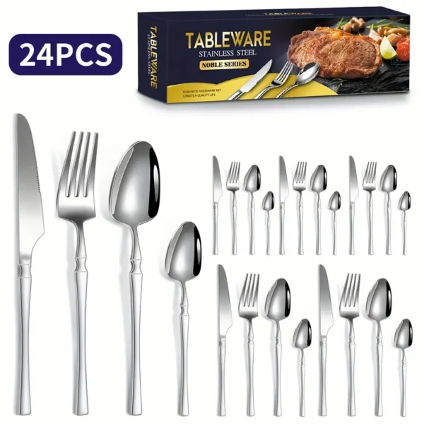 CUBIERTO PLATA SET 24PCS
